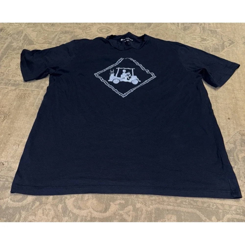 Travis Mathew Mens Blue Short Sleeve T-Shirt Golf Cart Sz 2XL XXL - Picture 1 of 5